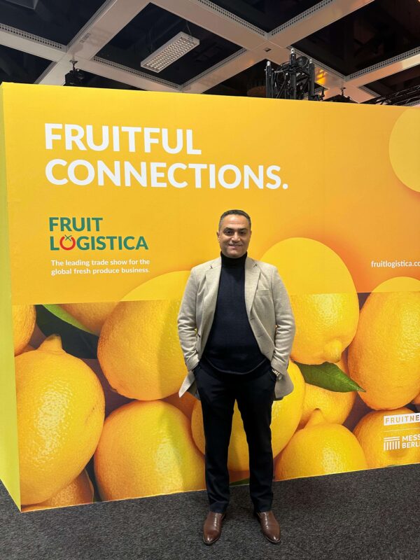 Amr Mahdy at Fruit Logistica 2024, representing Agro-Trade and Mahdy Fresh as Egypt’s leading sweet potato exporter.